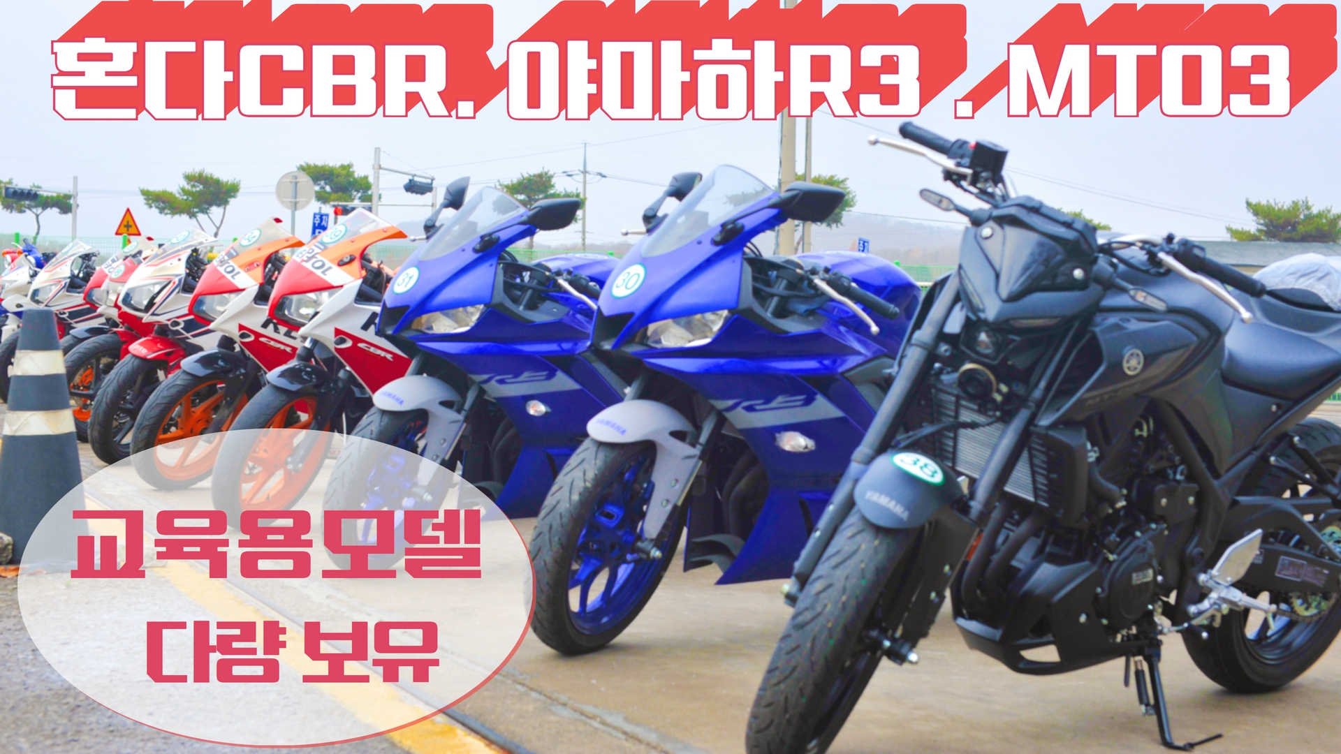 2종소형면허 교육용 오토바이 -  혼다 CBR . 야마하R3 에 이어  야마하MT03  추가 보유